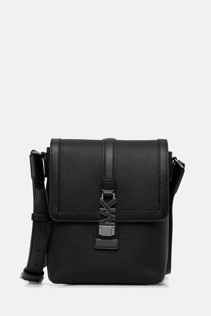 Kožená taška Michael Kors semišová koža čierna 33R6LHDM8L