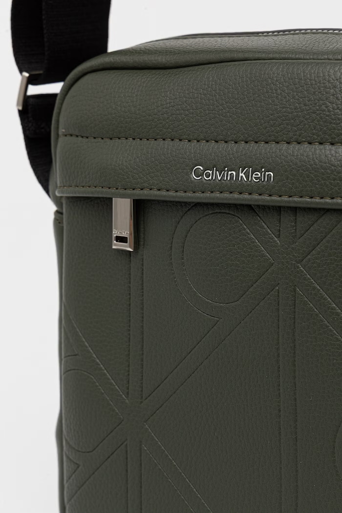 Calvin Klein taška přes rameno pánská z imitace kůže zelená LV04D3331G
