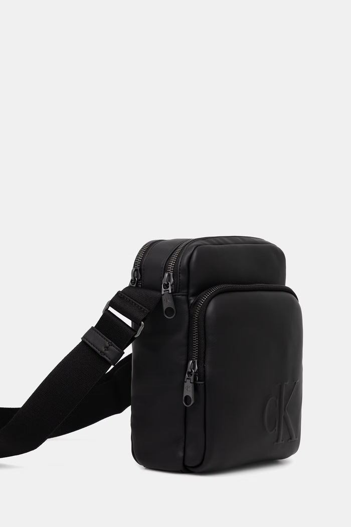 Calvin Klein taška cez rameno pánska z imitácie kože LV04D3368G čierna SS26