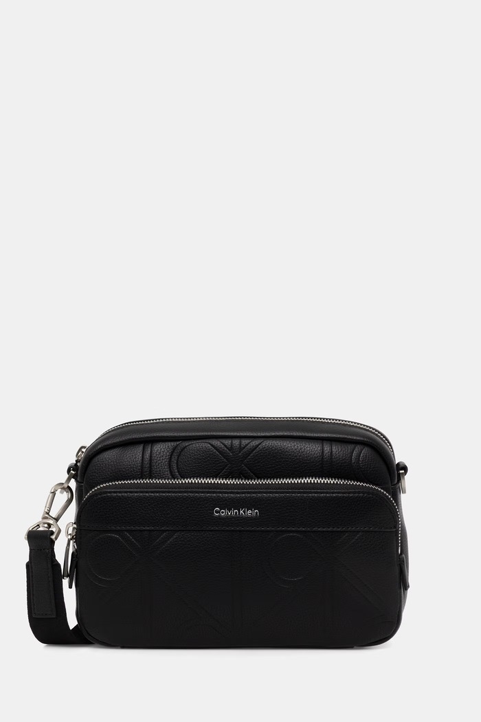 Calvin Klein Vrecko pánske z imitácie kože čierna LV04D3330G