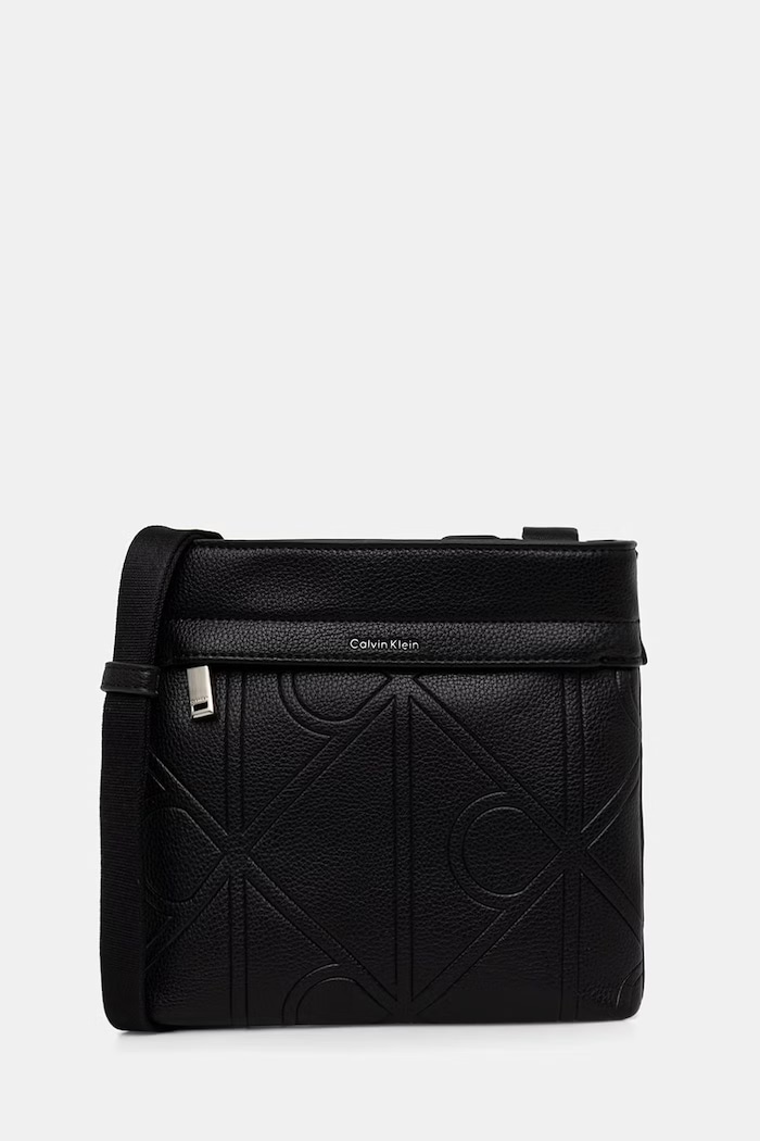 Calvin Klein vrecko pánske z imitácie kože čierna LV04D3370G