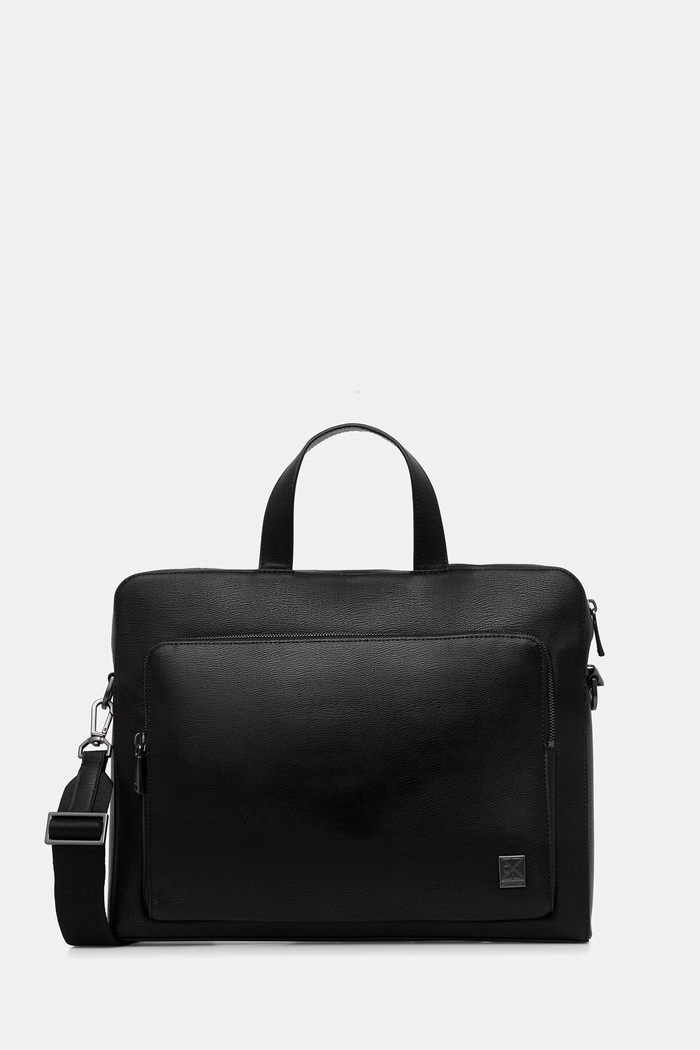 Calvin Klein aktovka pánska z imitácie kože čierna LV04D3290G