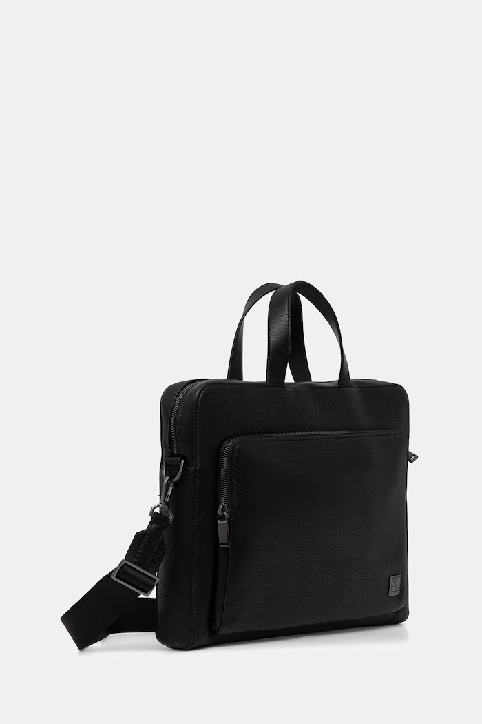 Calvin Klein aktovka pánska z imitácie kože LV04D3290G čierna SS26