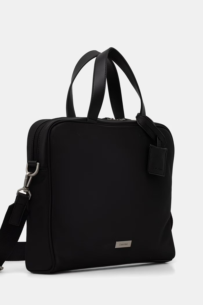 Calvin Klein θήκη για λάπτοπ ανδρική από απομίμηση δέρματος LV04D3351G μαύρο SS26