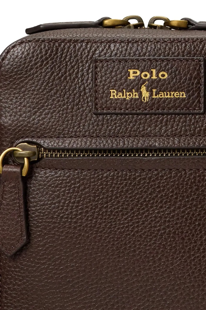 Polo Ralph Lauren saszetka na ramię męska skórzana 405974608 brązowy