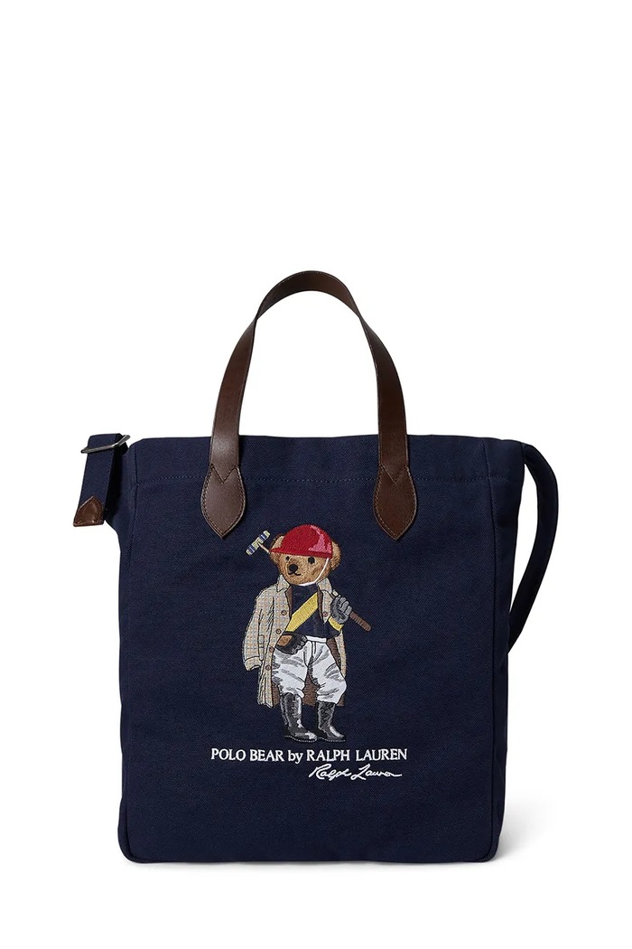 Polo Ralph Lauren materiálová taška pánska bavlnená tmavomodrá 405P08098