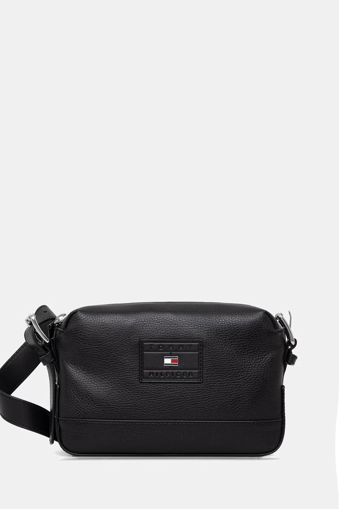 Tommy Hilfiger Τσαντάκι μέσης που φοριέται στους ώμους ανδρικό από απομίμηση δέρματος μαύρο AM0AM14136