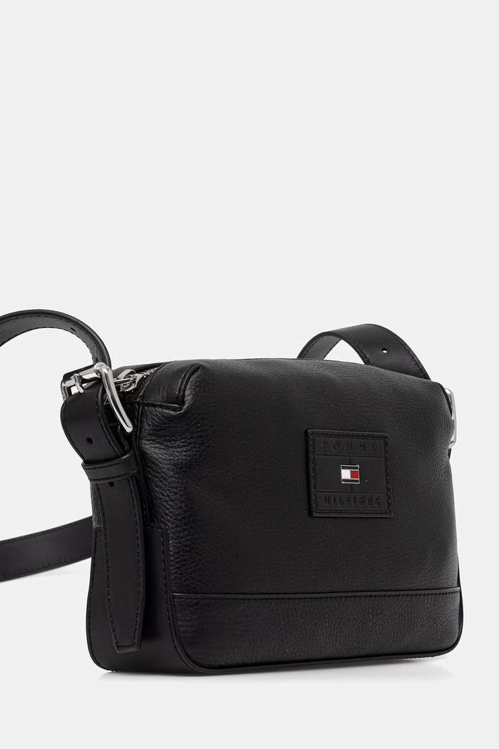 Tommy Hilfiger Τσαντάκι μέσης που φοριέται στους ώμους ανδρικό από απομίμηση δέρματος AM0AM14136 μαύρο SS26