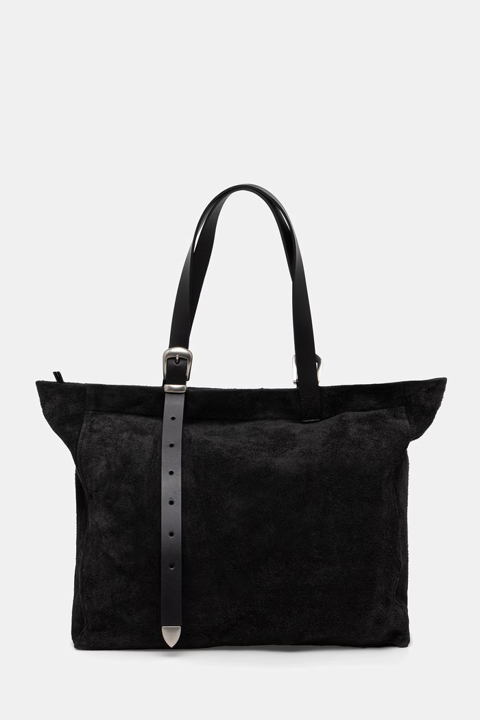 AllSaints torba zamszowa HAVEN skóra zamszowa czarny M186XD