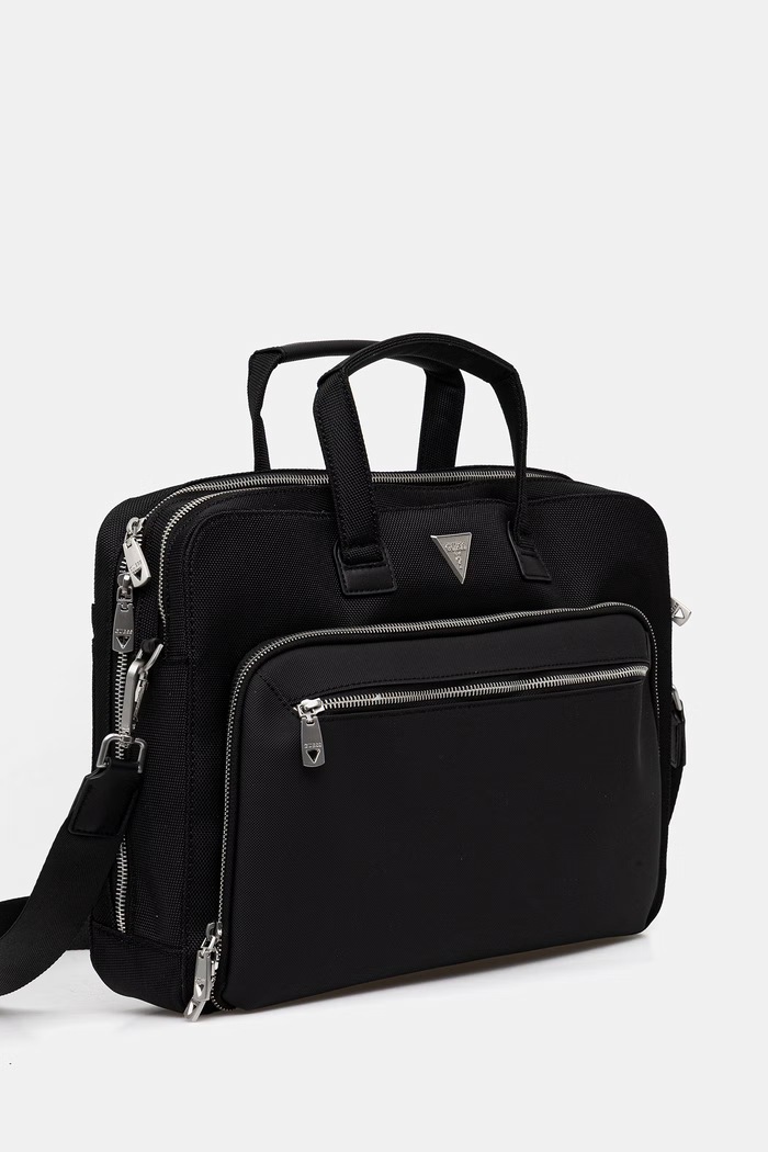 Guess geantă de laptop pentru bărbați BERNA HMBEHN.P6138 negru SS26