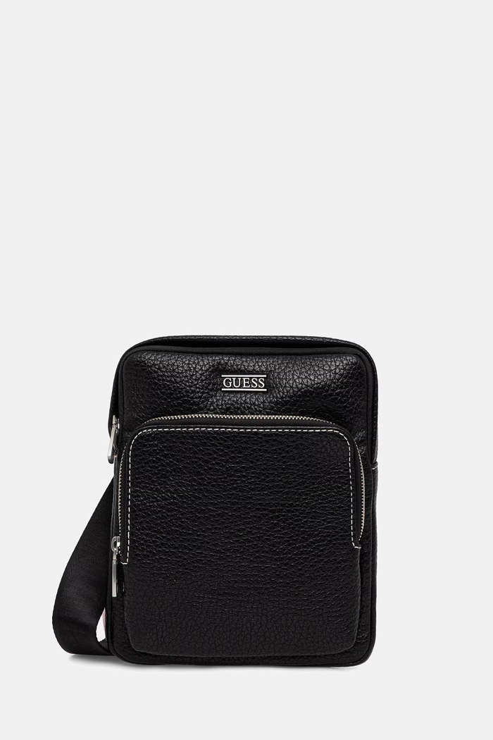 Malá taška Guess BOSTON imitácia kože čierna HMBOGS.P6223