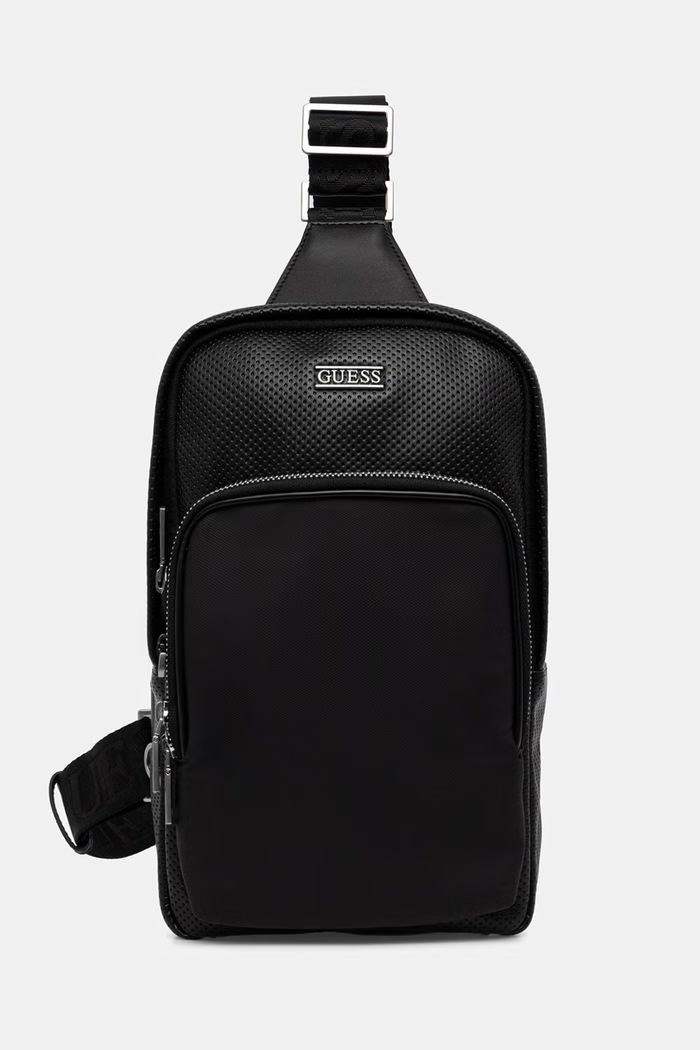 Guess rucsac pentru bărbați, cu imitație de piele BOSTON negru HMBOSP.P6226
