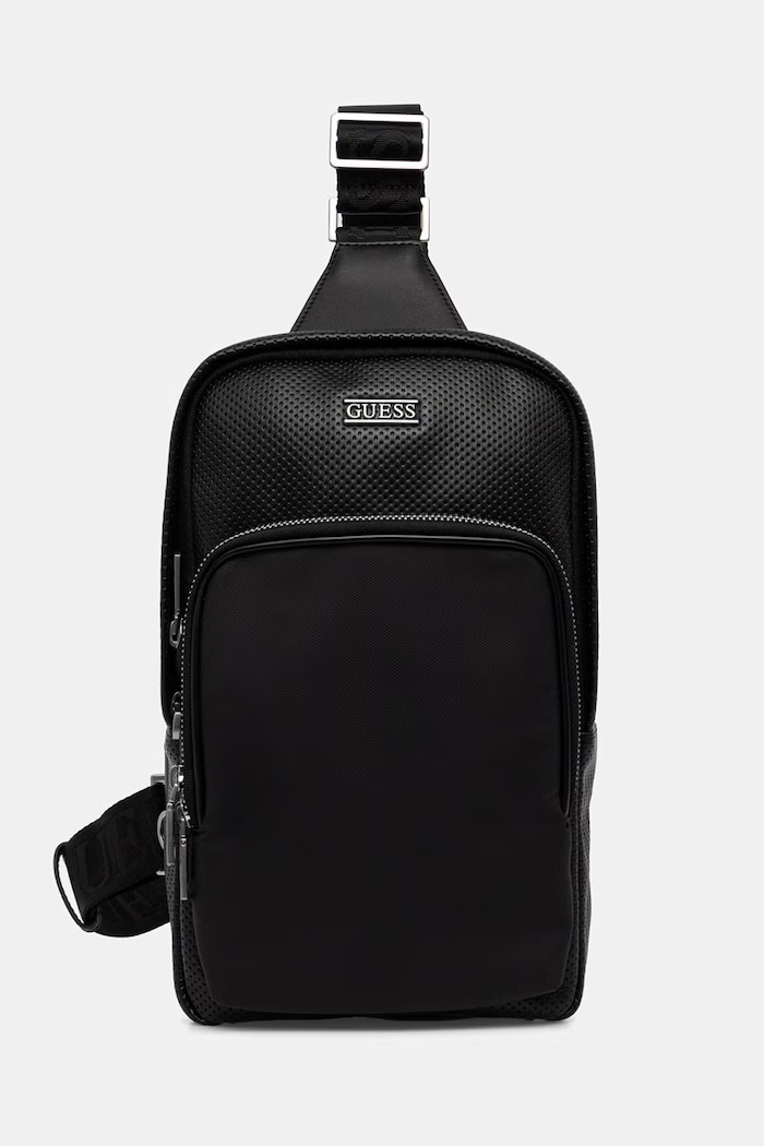 Guess rucsac pentru bărbați, cu imitație de piele BOSTON negru HMBOSP.P6226