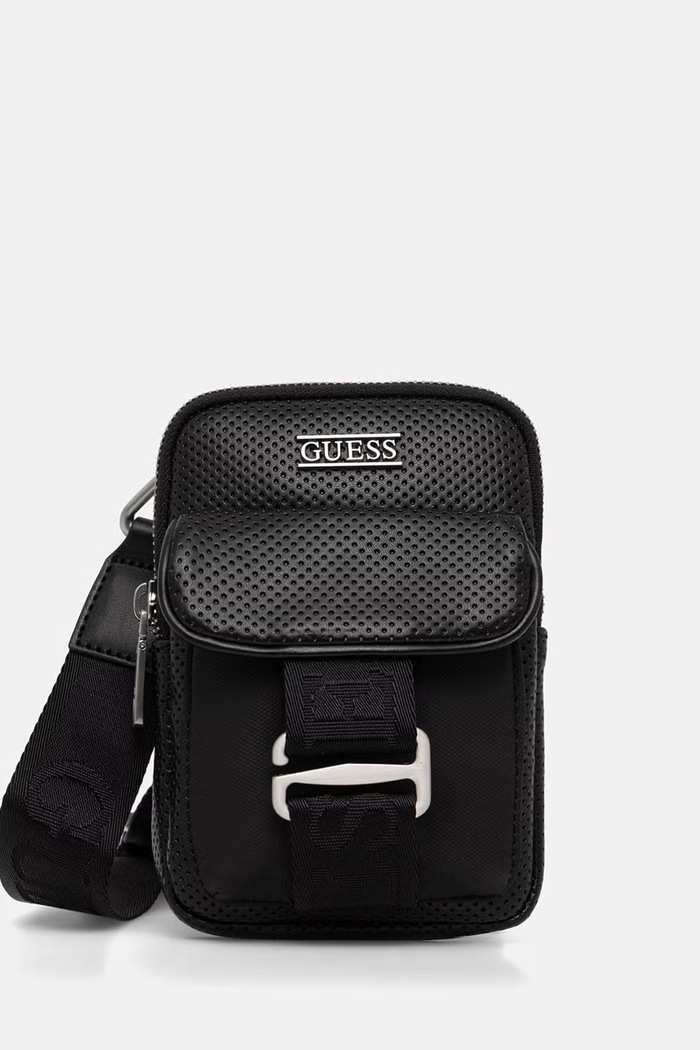 Guess borsetă pentru bărbați, cu imitație de piele BOSTON negru HMBOSP.P6242