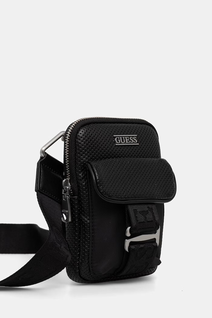 Guess borsetă pentru bărbați, cu imitație de piele BOSTON HMBOSP.P6242 negru SS26