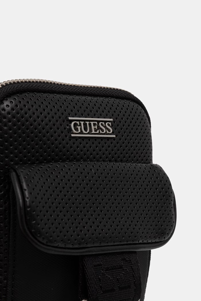 Guess borsetă pentru bărbați, cu imitație de piele BOSTON negru HMBOSP.P6242