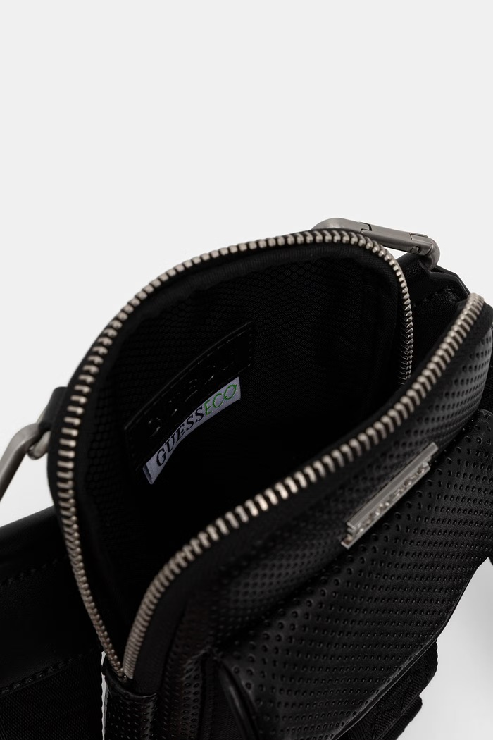 Guess borsetă pentru bărbați, cu imitație de piele BOSTON HMBOSP.P6242 negru