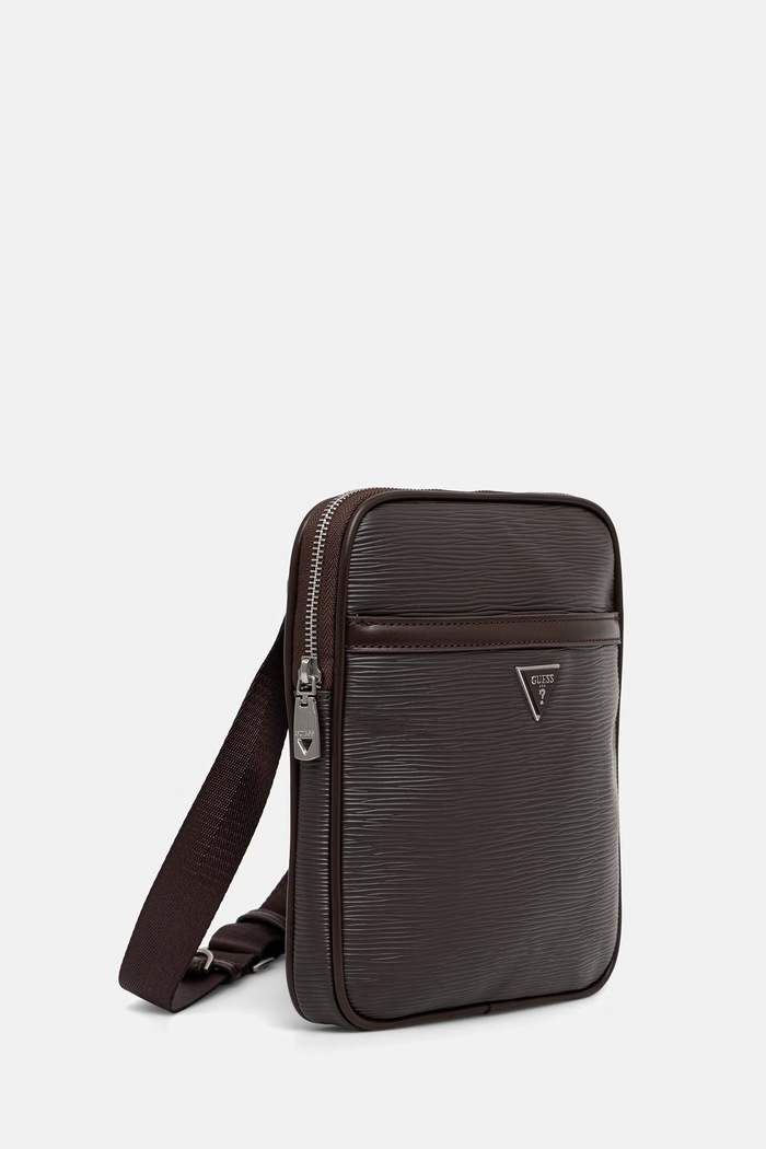Guess taška cez rameno pánska z imitácie kože MILANO HMMIPW.P6223 hnedá SS26