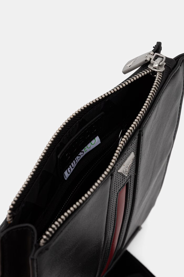 Guess saszetka na szyję damska z imitacji skóry TORINO HMTOCS.P6123 czarny