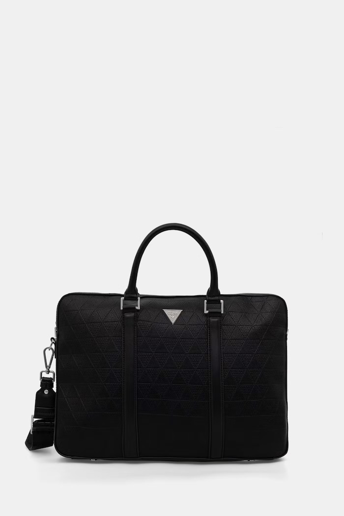 Guess geantă pentru bărbați, cu imitație de piele TORINO negru HMTOTE.P6169