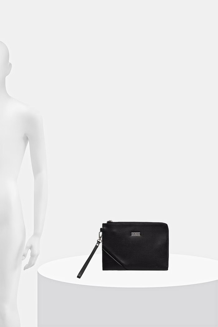 Guess borsetă pentru bărbați, cu imitație de piele BOSTON negru PMBOSP.P6235