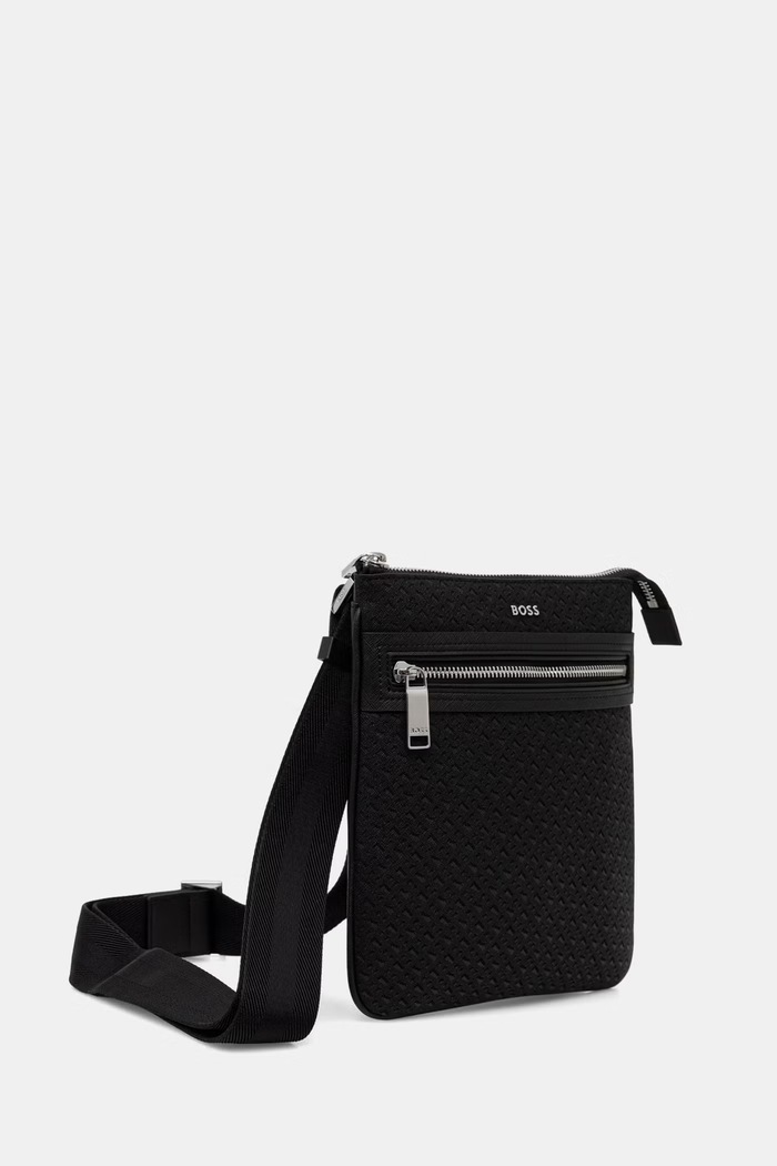 BOSS válltáska férfi bőr 50563717 fekete SS26