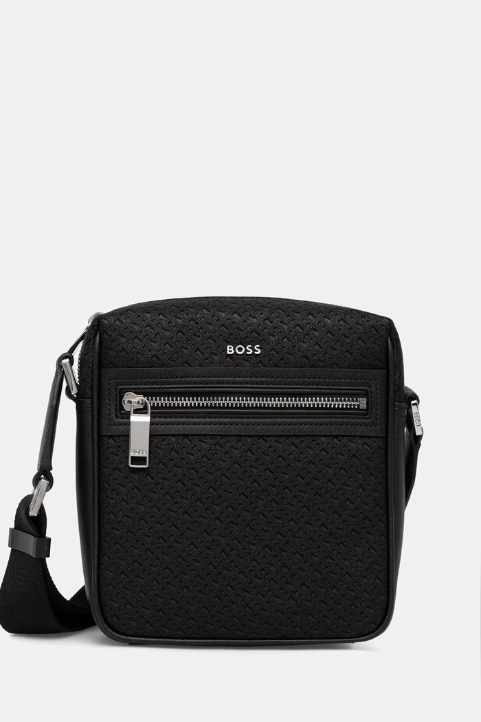 BOSS borsetă de umăr pentru bărbați cu imitație de piele negru 50563718