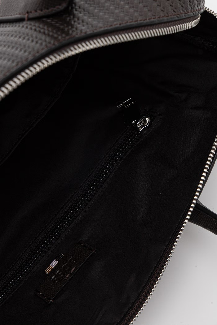 BOSS valigetta da uomo in pelle 50563724 marrone