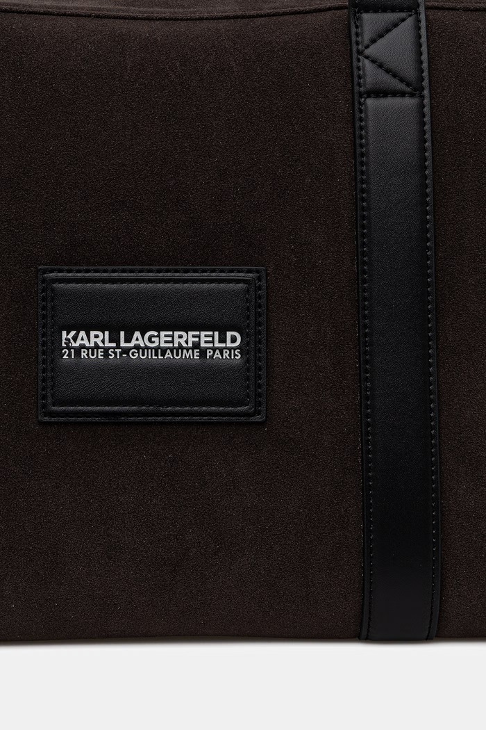 Karl Lagerfeld taška pánska z imitácie semišu hnedá B2M30198