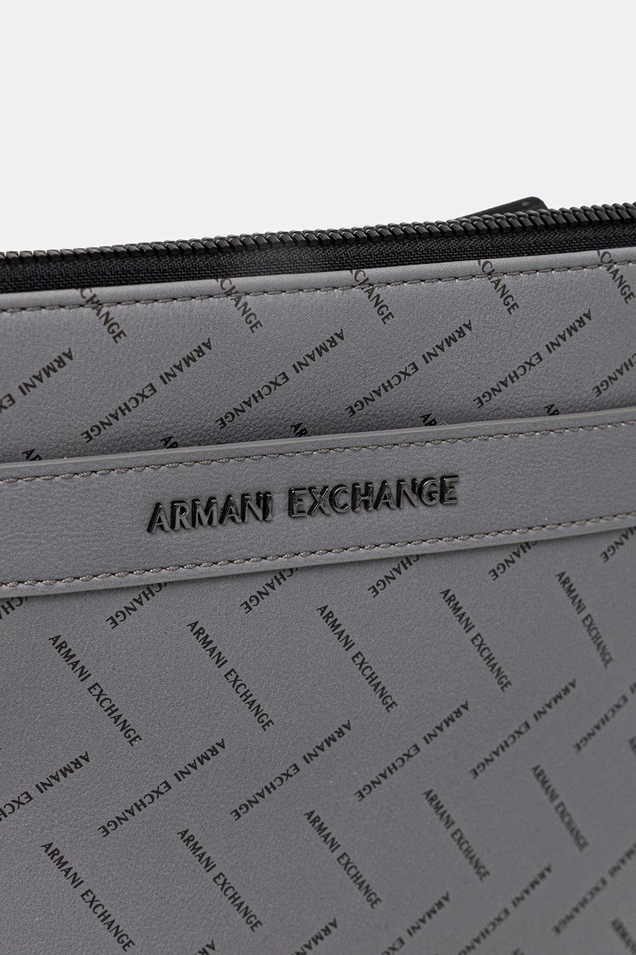 Armani Exchange през рамо мъжко от имитация на кожа сив XM002597.AF22654