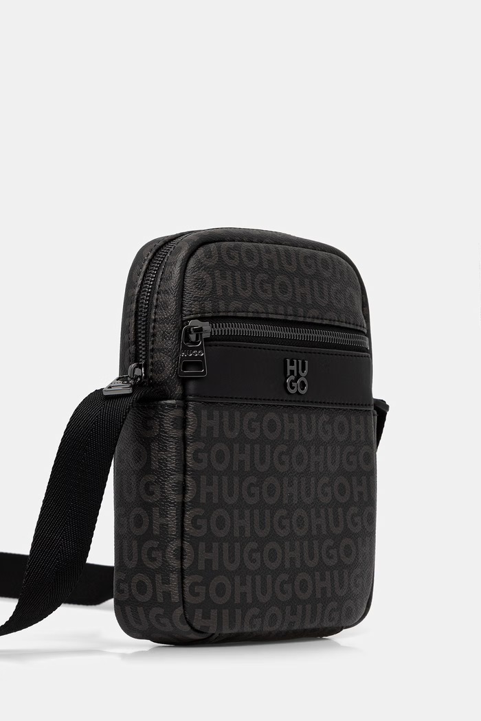 HUGO borsetă pentru bărbați, cu imitație de piele Quantic 50564307 negru SS26