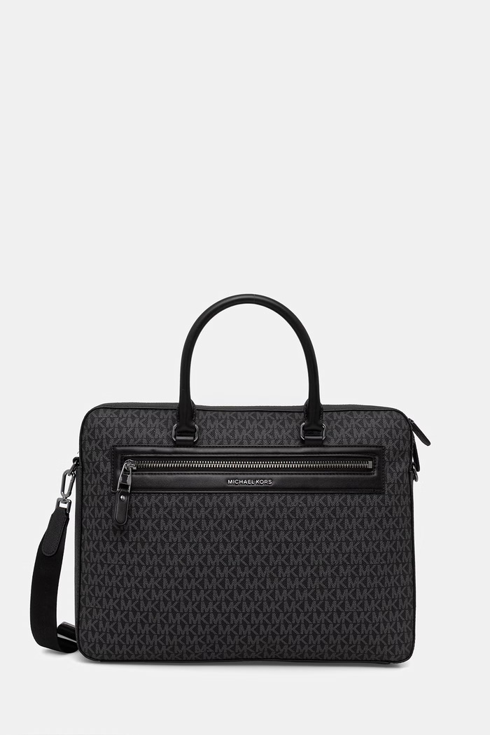 Torba Michael Kors Imitacija zrnatega usnja siva 33S6LJSA6B