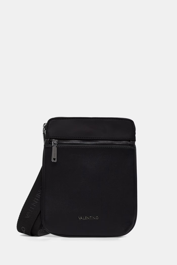 Valentino Bags saszetka męska z imitacji skóry IRONS czarny VBS9PM05