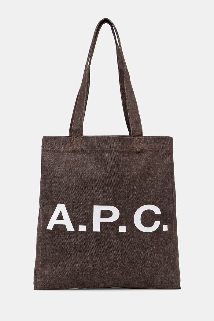 A.P.C. bavlnená taška TOTE LOU hnedá COHLX.M61442