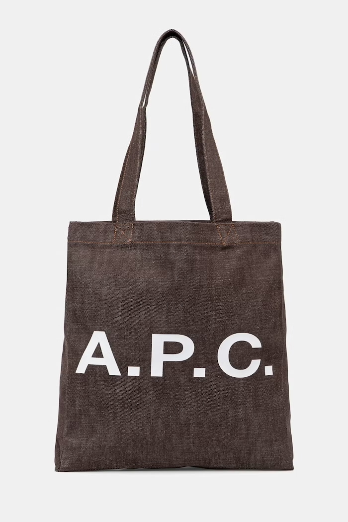 A.P.C. bavlnená taška TOTE LOU hnedá COHLX.M61442