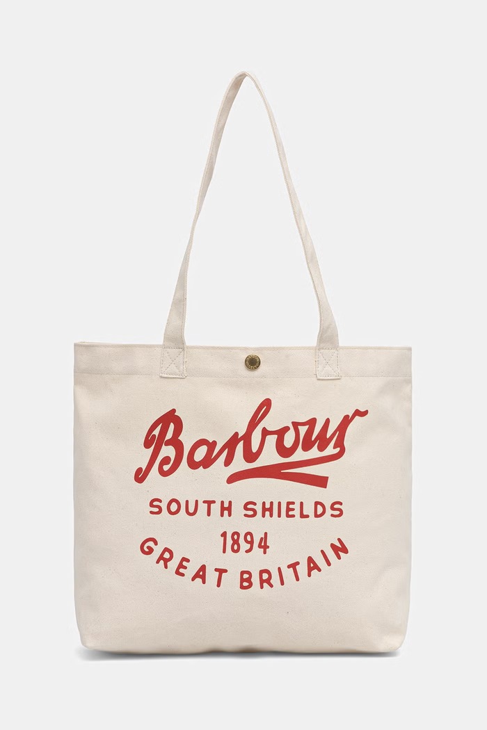 Barbour torba bawełniana Script beżowy UBA0752