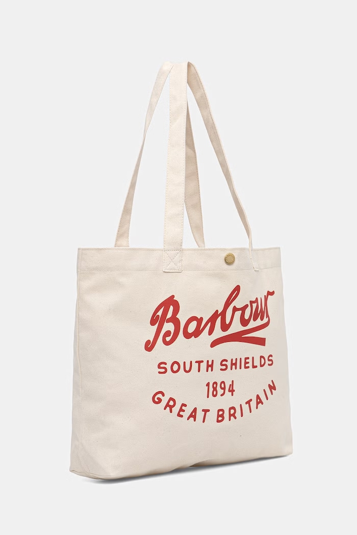 Barbour torba bawełniana Script UBA0752 beżowy SS26