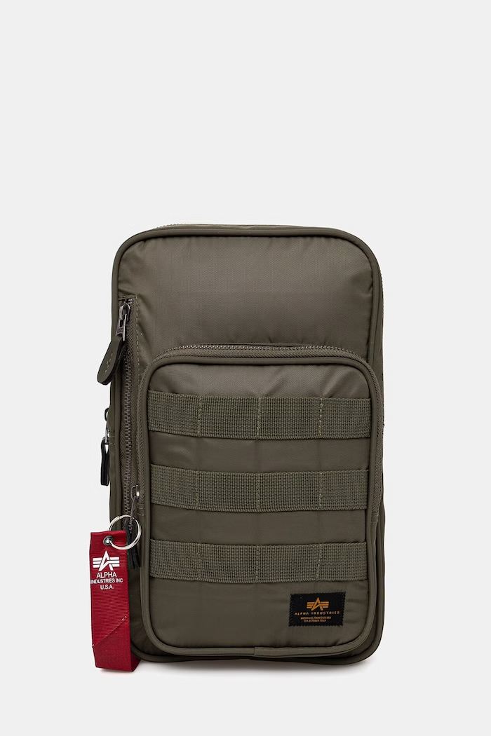 Alpha Industries saszetka Label nie mieści A4 zielony 266944