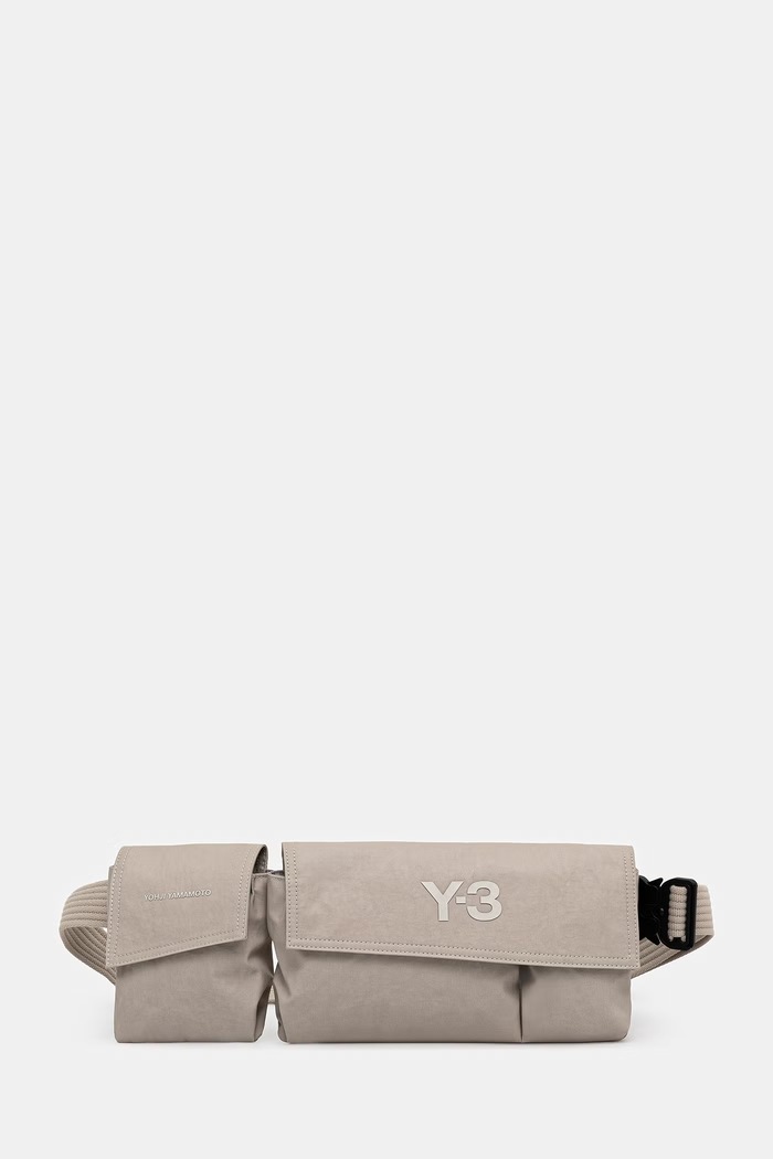 Malá taška Y-3 WORK BELT potlač béžová KT3221