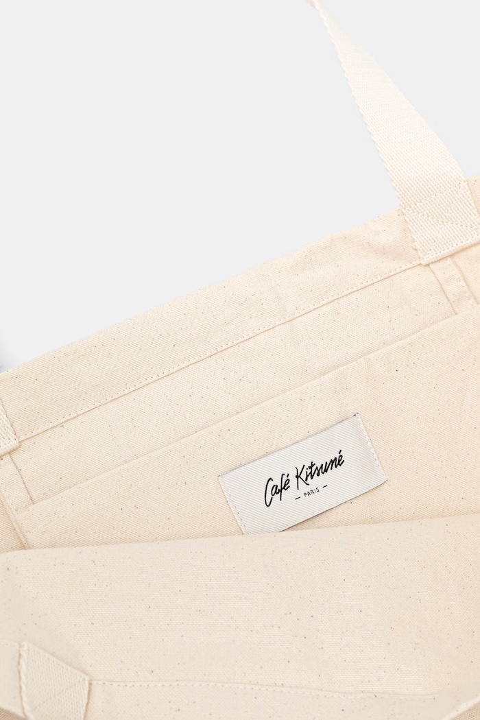 Café Kitsuné Barista Fox Women's cotton fabric bag QU05120WW9042 beige