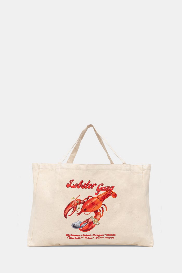 Baron Filou geantă de bumbac LOBSTER GANG bej 000015122