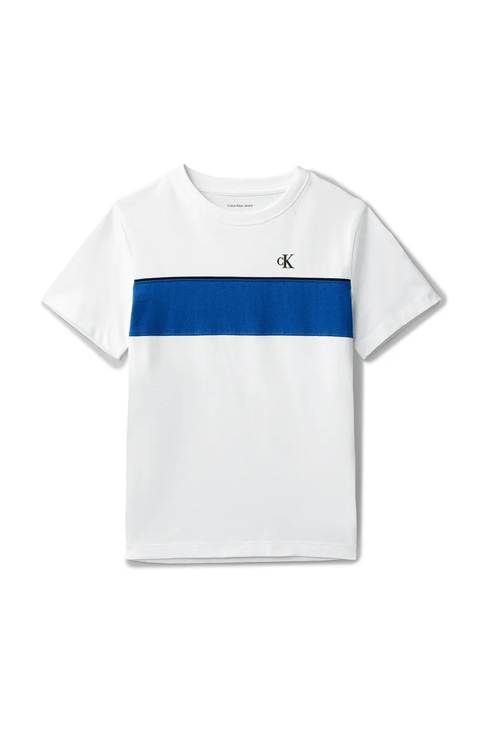 Calvin Klein Jeans t-shirt bawełniany dziecięcy IB0IB02609.104.116.PPY2 biały SS26