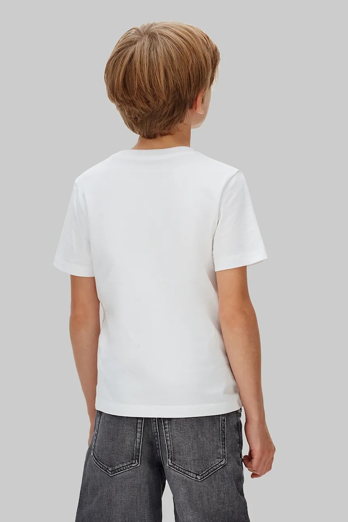 Chłopiec Calvin Klein Jeans t-shirt bawełniany dziecięcy IB0IB02609.104.116.PPY2 biały