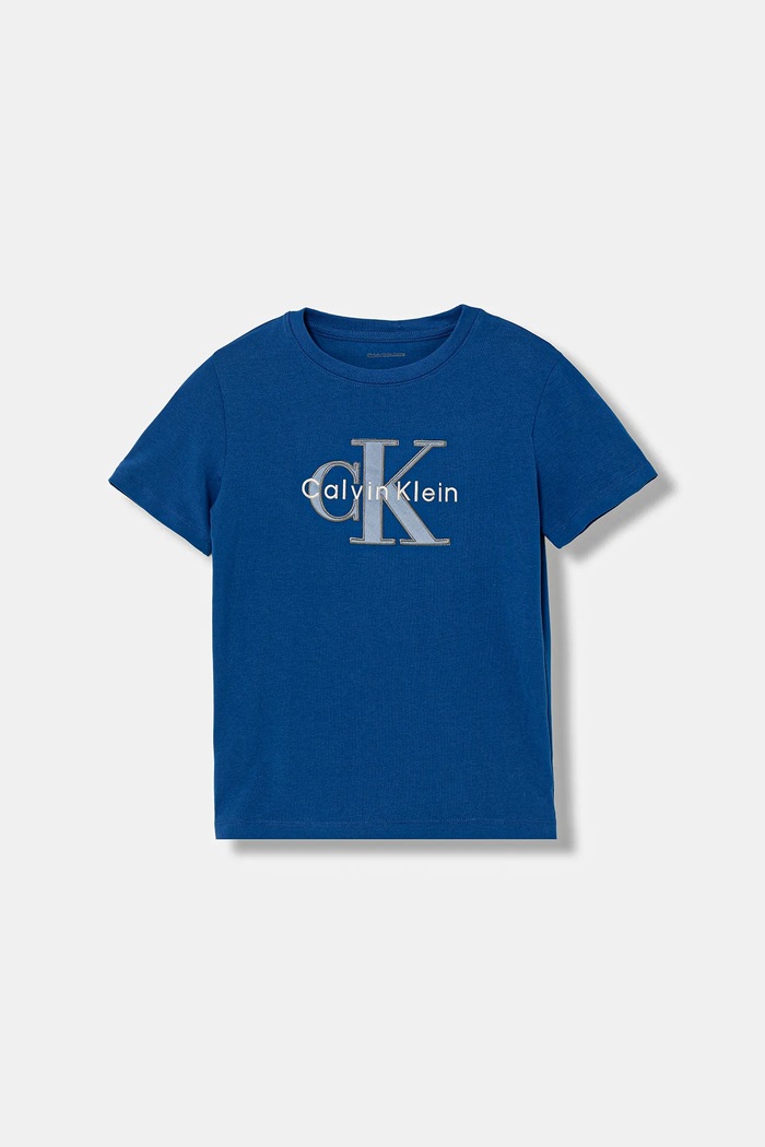 Calvin Klein Jeans t-shirt dziecięcy z elastanem niebieski IB0IB02635.128.176.PPY2