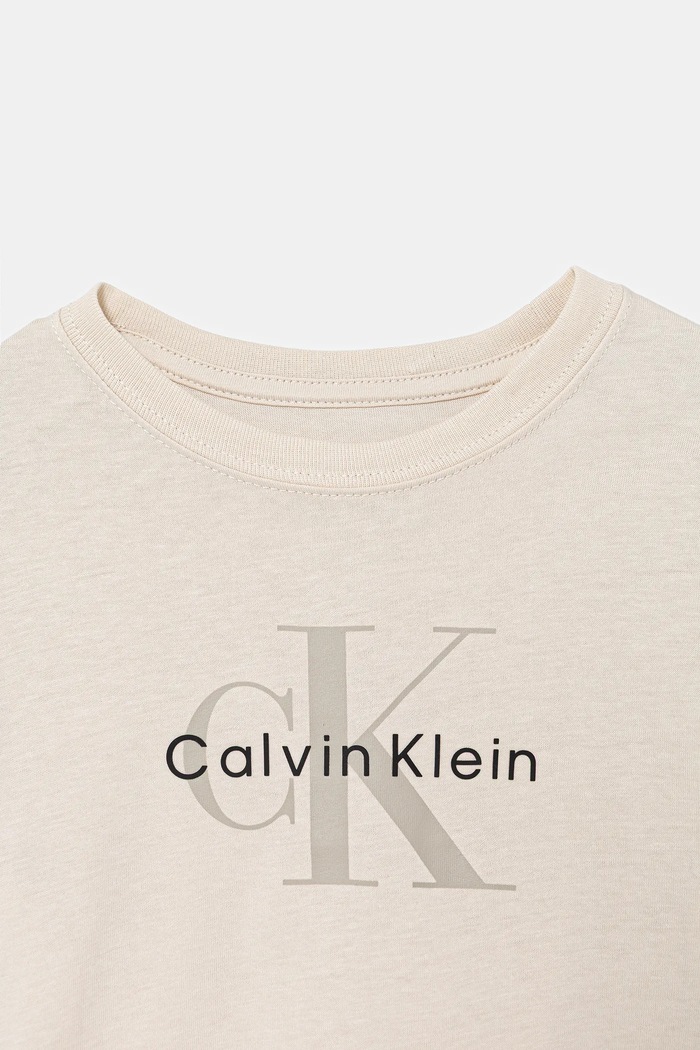 Băieți Calvin Klein Jeans tricou de bumbac pentru copii IU0IU00715.104.116.PPY2 bej