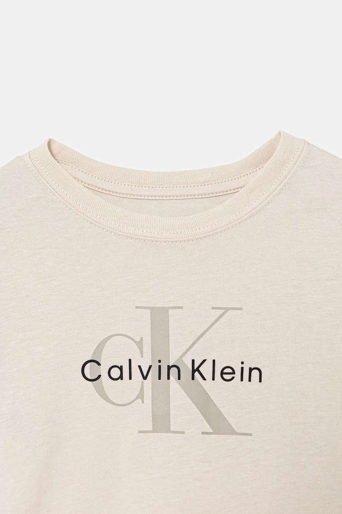 Băieți Calvin Klein Jeans tricou de bumbac pentru copii IU0IU00715.104.116.PPY2 bej