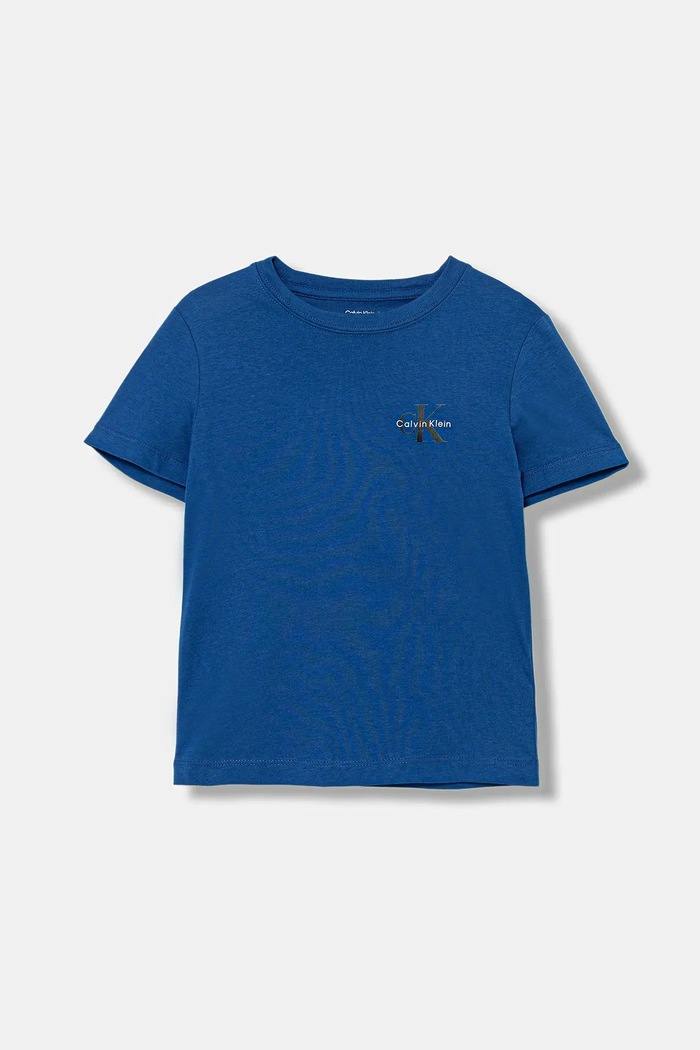 Calvin Klein Jeans tricou de bumbac pentru copii uni albastru IU0IU00719.104.116.PPY2