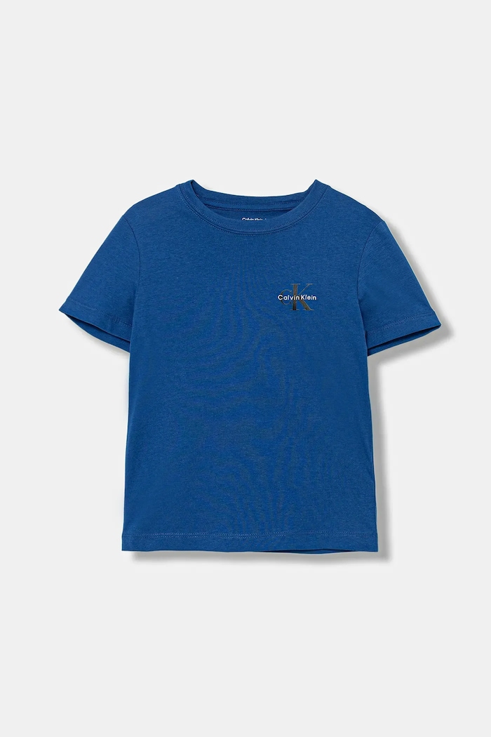 Calvin Klein Jeans tricou de bumbac pentru copii uni albastru IU0IU00719.104.116.PPY2