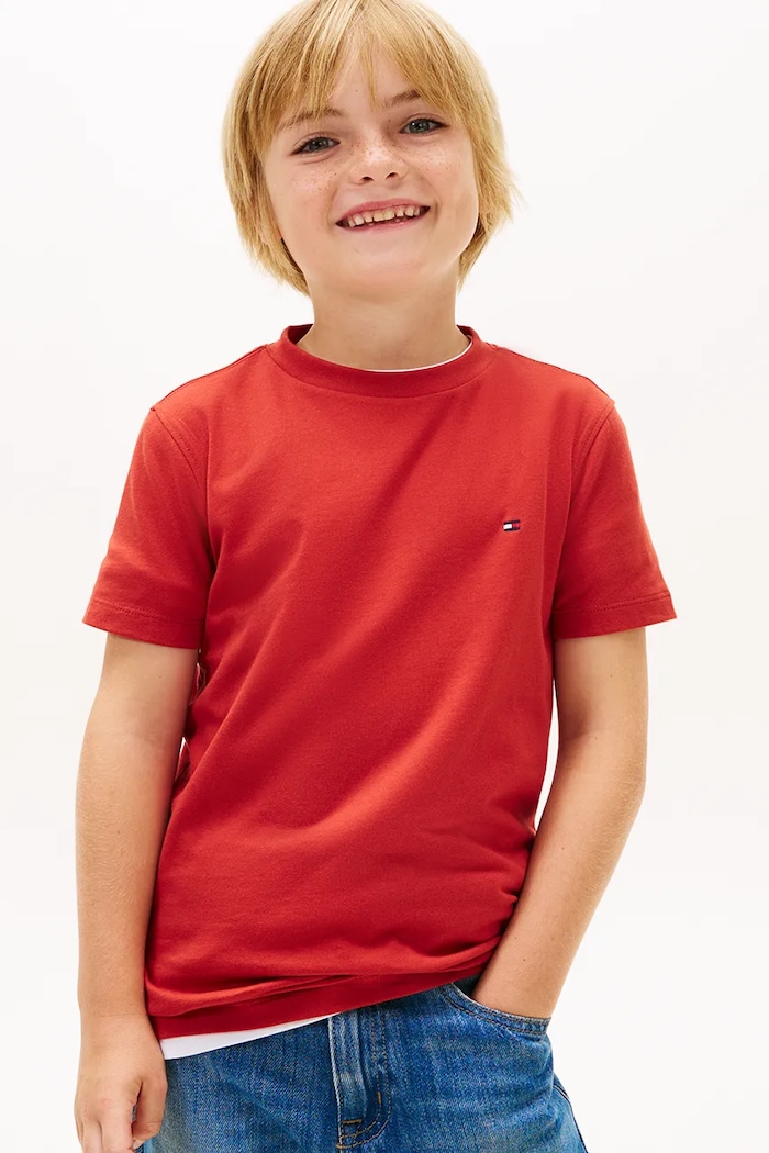Tommy Hilfiger t-shirt dziecięcy bawełniany bawełna czerwony KB0KB06879.128.176.PPY2