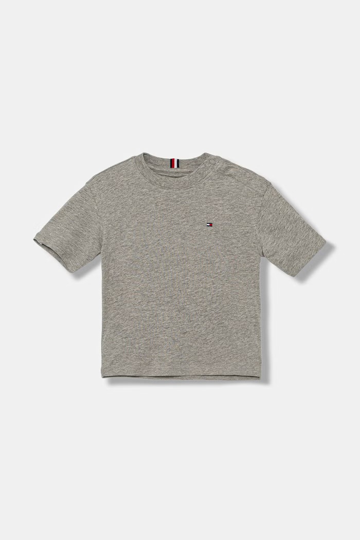 Tommy Hilfiger tricou copii din bumbac KB0KB09646.74.122.PPY2 gri SS26
